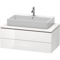 Meuble bas console L-CUBE 400x1020x547mm blanc brillant