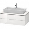 Meuble bas console L-CUBE 400x1020x547mm blanc brillant