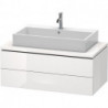 Meuble bas console L-CUBE 400x1020x547mm blanc brillant lack