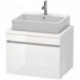 Meuble bas console DURASTYLE 512x700x548mm noyer nature/blanc mat