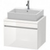 Meuble bas console DURASTYLE 512x700x548mm noyer nature/blanc mat