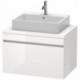 Meuble bas console DURASTYLE 512x800x548mm noyer nature/blanc mat