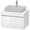 Meuble bas console DURASTYLE 512x800x548mm noyer nature/blanc mat