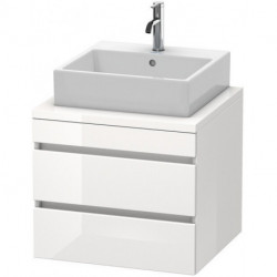 Meuble bas console DURASTYLE 512x600x548mm noyer nature/blanc mat