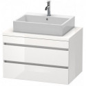 Meuble bas console DURASTYLE 512x800x548mm noyer nature/blanc mat
