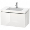 Meuble sous-vasque L-CUBE WT Vero Air 500x800x480mm sans trou de robinetterie blanc brillant