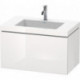 Meuble sous-vasque L-CUBE WT Vero Air 500x800x480mm 1 trou de robinetterie blanc brillant