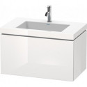 Meuble sous-vasque L-CUBE WT Vero Air 500x800x480mm 1 trou de robinetterie blanc brillant