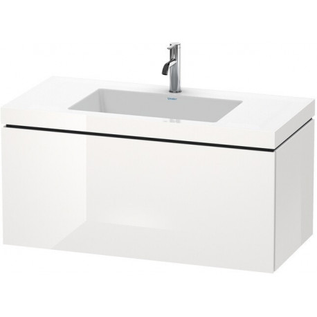 Meuble sous-vasque L-CUBE WT Vero Air 500x1000x480mm sans trou de robinetterie blanc mat