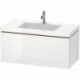Meuble sous-vasque L-CUBE WT Vero Air 500x1000x480mm sans trou de robinetterie blanc brillant