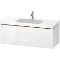Meuble sous-vasque L-CUBE WT Vero Air 500x1200x480mm sans trou de robinetterie blanc brillant