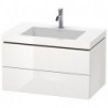 Meuble sous-vasque L-CUBE WT Vero Air 500x800x480mm sans trou de robinetterie blanc mat
