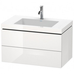 Meuble sous-vasque L-CUBE WT Vero Air 500x800x480mm sans trou de robinetterie blanc brillant