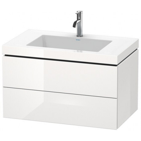 Meuble sous-vasque L-CUBE WT Vero Air 500x800x480mm sans trou de robinetterie blanc brillant
