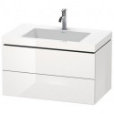 Meuble sous-vasque L-CUBE WT Vero Air 500x800x480mm 1 trou de robinetterie blanc mat
