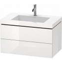 Meuble sous-vasque L-CUBE WT Vero Air 500x800x480mm 1 trou de robinetterie blanc brillant
