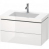 Meuble sous-vasque L-CUBE WT Vero Air 500x800x480mm 1 trou de robinetterie blanc brillant