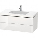 Meuble sous-vasque L-CUBE WT Vero Air 500x1000x480mm sans trou de robinetterie blanc mat