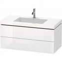 Meuble sous-vasque L-CUBE WT Vero Air 500x1000x480mm 1 trou de robinetterie blanc brillant
