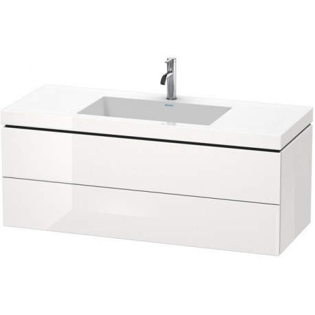 Meuble sous-vasque L-CUBE WT Vero Air 500x1200x480mm sans trou de robinetterie blanc mat