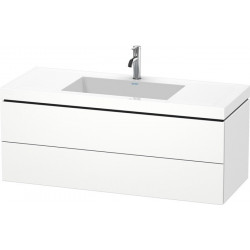 Meuble sous-vasque L-CUBE WT Vero Air 500x1200x480mm 1 trou de robinetterie blanc mat