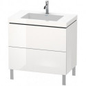 Meuble sous-vasque L-CUBE WT Vero Air 698x800x480mm sans trou de robinetterie blanc mat