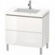 Meuble sous-vasque L-CUBE WT Vero Air 698x800x480mm sans trou de robinetterie blanc brillant
