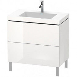 Meuble sous-vasque L-CUBE WT Vero Air 698x800x480mm 1 trou de robinetterie blanc mat