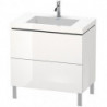Meuble sous-vasque L-CUBE WT Vero Air 698x800x480mm 1 trou de robinetterie blanc brillant