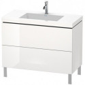 Meuble sous-vasque L-CUBE WT Vero Air 698x1000x480mm sans trou de robinetterie blanc brillant