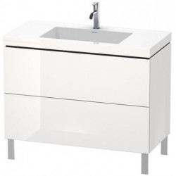 Meuble sous-vasque L-CUBE WT Vero Air 698x1000x480mm 1 trou de robinetterie blanc mat