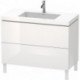 Meuble sous-vasque L-CUBE WT Vero Air 698x1000x480mm 1 trou de robinetterie blanc brillant
