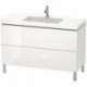 Meuble sous-vasque L-CUBE WT Vero Air 698x1200x480mm sans trou de robinetterie blanc mat