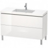 Meuble sous-vasque L-CUBE WT Vero Air 698x1200x480mm sans trou de robinetterie blanc mat