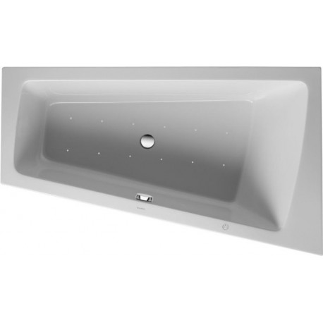 Baignoire bain à remous Duravit PAIOVA 180 l 170x100 blanc 1 dossier incliné droite Air-Syst