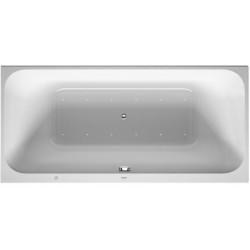 Baignoire Bain à remous rectangulaire HAPPY D.2 150 l 170x70 blanc 1 dossier incliné droite Air-Syst