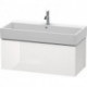 Meuble sous-vasque L-CUBE 394x984x459mm blanc brillant lack
