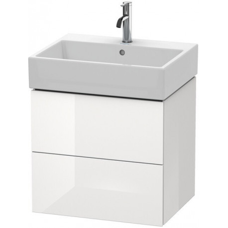 Meuble sous-vasque L-CUBE 544x584x459mm blanc brillant