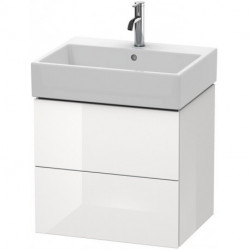 Meuble sous-vasque L-CUBE 544x584x459mm blanc brillant lack
