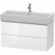 Meuble sous-vasque L-CUBE 544x984x459mm blanc brillant lack