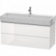 Meuble sous-vasque L-CUBE 544x1184x459mm blanc brillant lack
