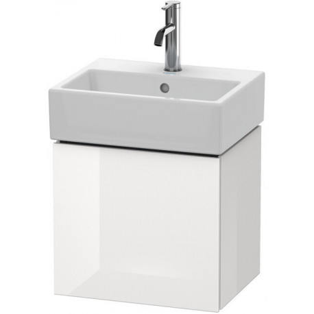 Meuble sous-vasque L-CUBE 400x434x341mm ouverture gauche blanc mat