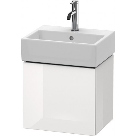 Meuble sous-vasque L-CUBE 400x434x341mm ouverture gauche blanc brillant
