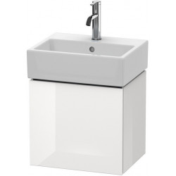 Meuble sous-vasque L-CUBE 400x434x341mm ouverture droite blanc brillant lack