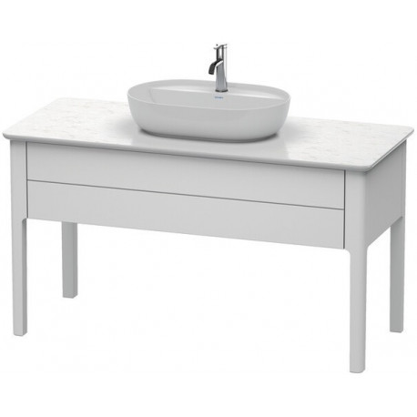 Meuble sous-vasque LUV 743x1388x570mm blanc semi-brillant