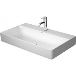Lavabo Duravit DURASQUARE sans trop pleinavec plage de robinettrie 800x470mm 1 trou de robinetterie blanc