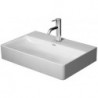 Lavabo Duravit DURASQUARE COMPACT sans trop pleinavec plage de robinettrie 600x400mm 1 trou de robinetterie blanc
