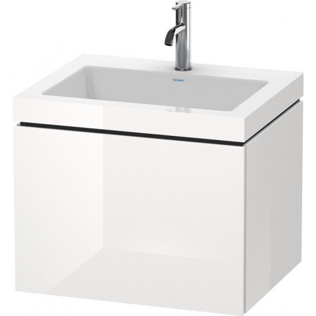 Meuble sous-vasque L-CUBE WT Vero Air 500x600x480mm 1 trou de robinetterie blanc brillant