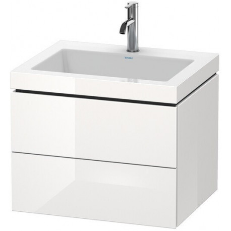 Meuble sous-vasque L-CUBE WT Vero Air 500x600x480mm sans trou de robinetterie blanc mat