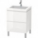 Meuble sous-vasque L-CUBE WT Vero Air 698x600x480mm sans trou de robinetterie blanc brillant